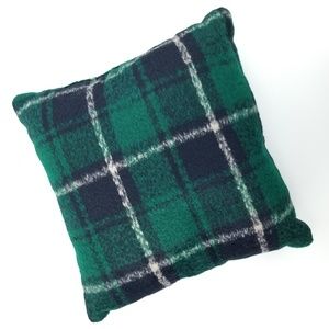 New Aeropostale Green Tartan Plaid 18x18" Pillow Acrylic Wool Fall Farmhouse